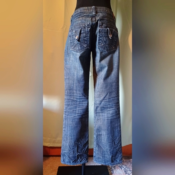 🍒 People's Liberation Tanya Boot Cut Star Blue Denim Jeans - Picture 1 of 11